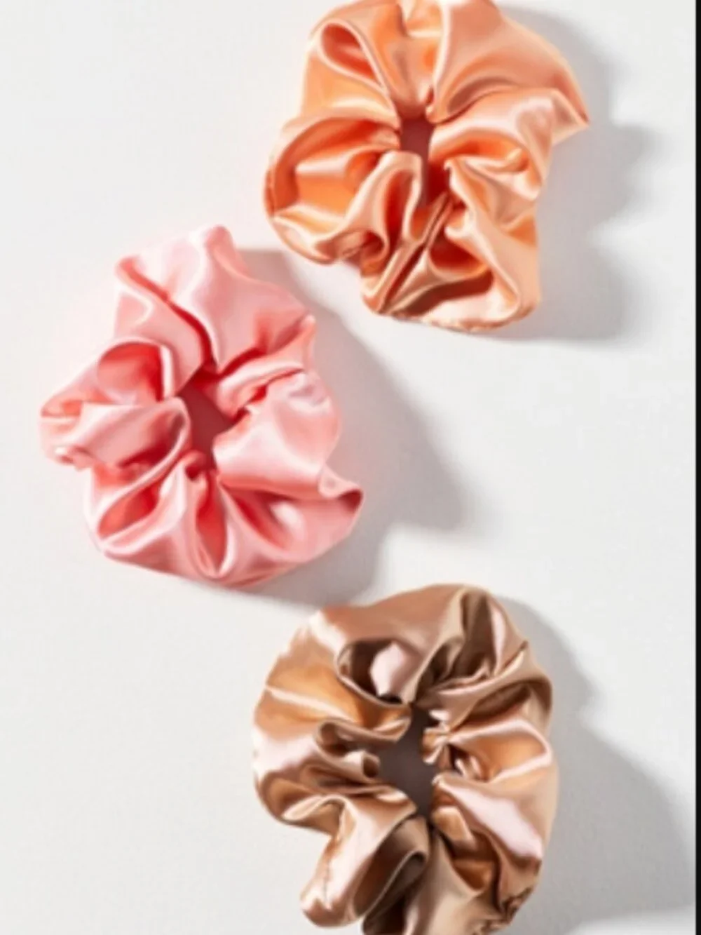 NWT Anthropologie Large Satin Scrunchie Set of 3